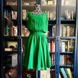 Emerald green chiffon cocktail dress